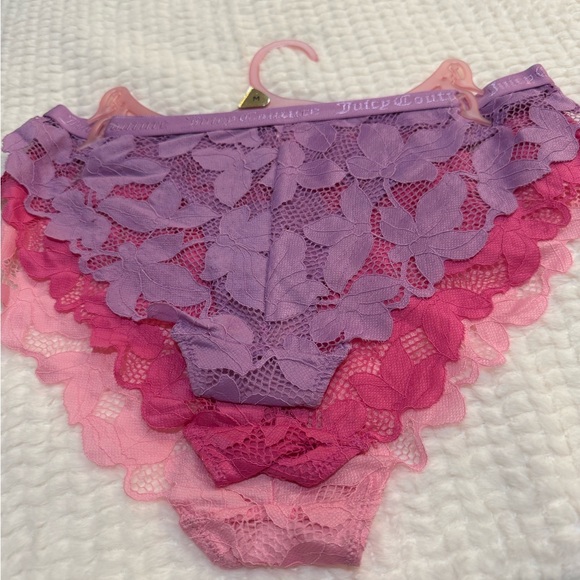 Juicy Couture Lace High Cut Panties Pack of Three NWT Size Medium - Picture 2 of 4